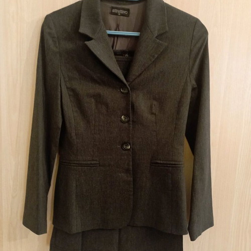 Attrattivo women's suit gray medium like new with skirt slit