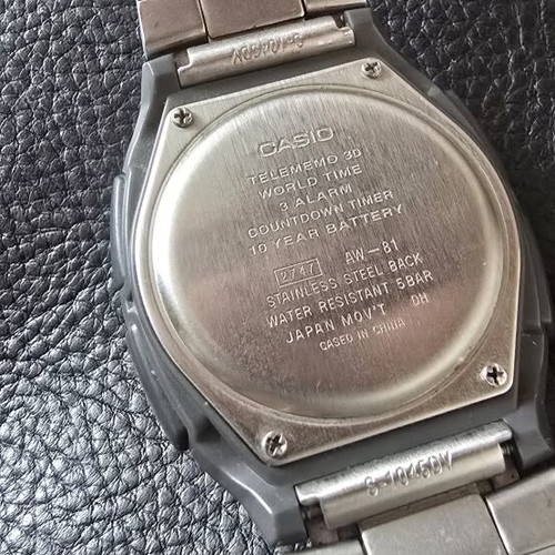 Casio A-81 watch like new, dual time, water resistant, metal bracelet