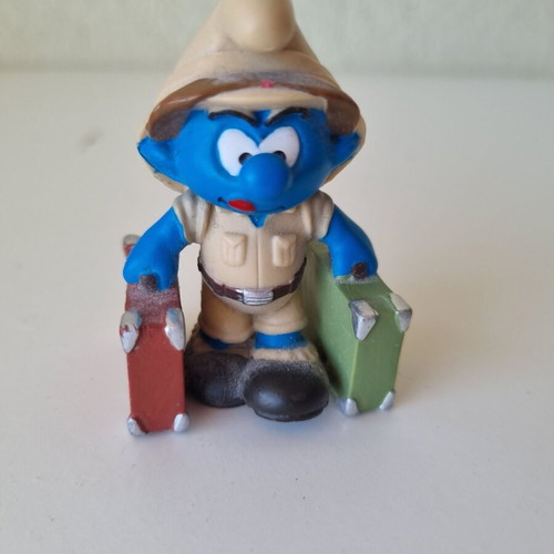 Schleich Smurf Traveler Explorer figure, vintage collectible