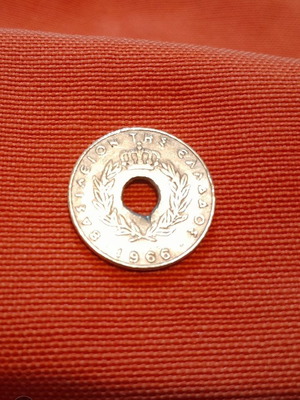 1966 pierced Greek drachma coin