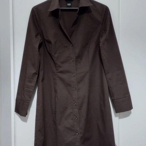 Shirt dress from MODA INTERNATIONAL like new, cotton with elastane, brown