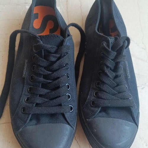 Superdry canvas sneakers black size 43 like new