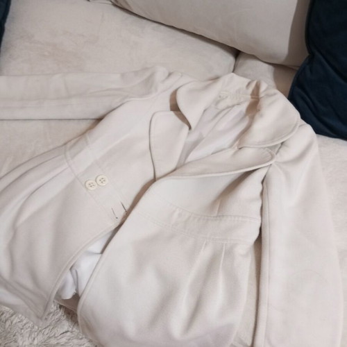 Women's white coat used, size Small, feminine fit