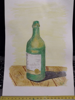 Watercolor painting new, bottle