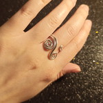 Boho spiral ring handmade from stainless steel, adjustable size