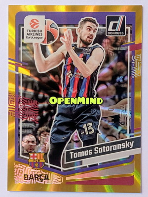 Κάρτα Tomas Satoransky Gold Lazer 01/10 Barcelona Donruss Euroleague 2023-24 καινούργιο