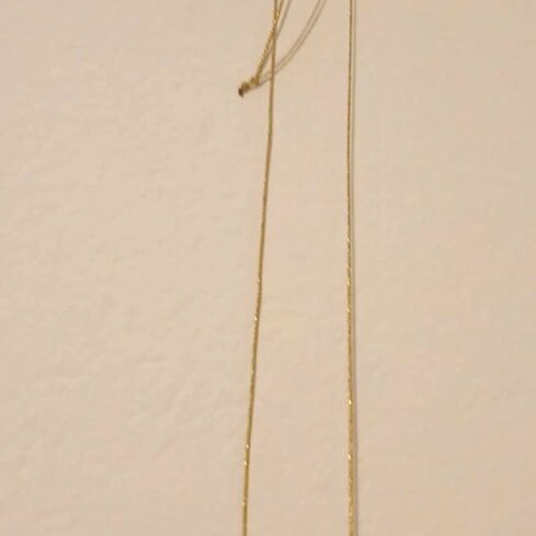 Macrame heart necklace like new, handmade, adjustable clasp, blue