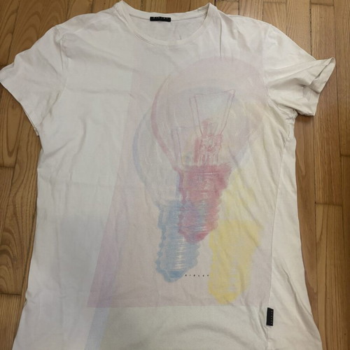 Sisley White Graphic T-Shirt like new, size L