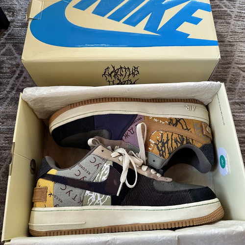 Nike Air Force 1 Cactus Jack sneakers, size 47.5, multicolor