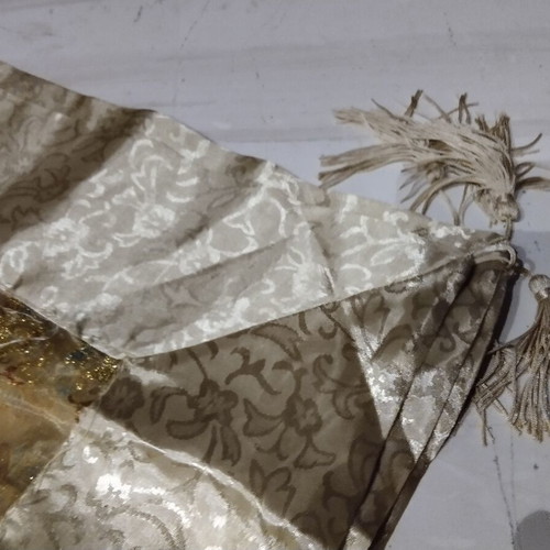 Tablecloth organza with embroidered tassels 1.34x1.34, new