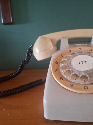 Vintage ITT rotary dial desk phone used