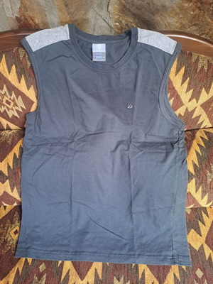 Double sleeveless men's shirt XL like new, athletic style gray-black