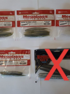 Megabass Super Xlayer 4.5 Inch Soft Baits New, Pack of 14
