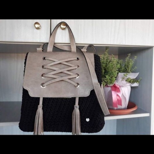 Handmade knitted backpack new