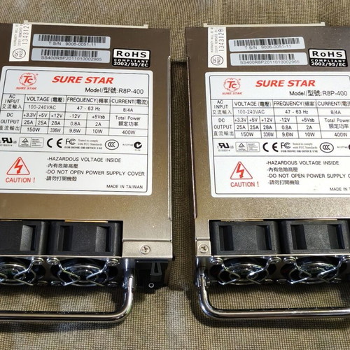 Sure Star R8P-400 400W server NAS power supplies, like new, pack of 2