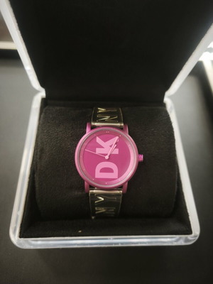 DKNY Pink Transparent Strap Watch NY-2809, full set