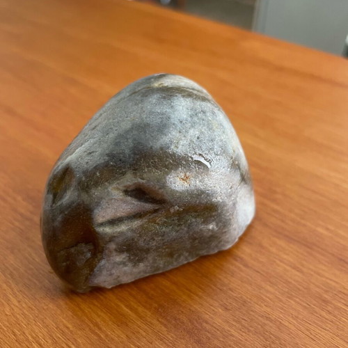 Brown flint new with smooth surface and natural texture