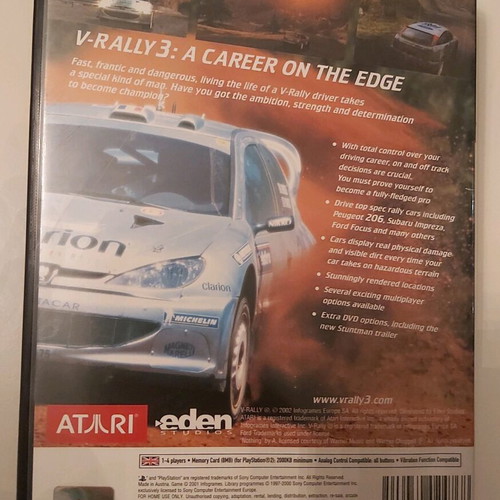 V-Rally 3 PlayStation 2 (PS2) used, DVD not working