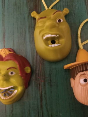 Shrek gifts used from Nestle 2004, set of 3 pieces