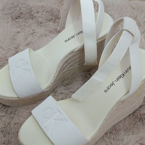 Calvin Klein white wedge sandals like new, size 38
