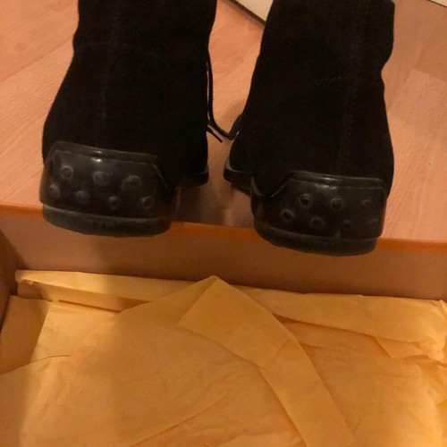 Tod's black suede shoes size 42 like new, men's
