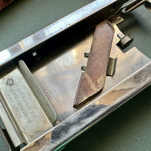 Allegro 1940s Razor Blade Sharpener vintage, used, made in Switzerland