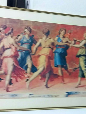 Dance of Apollo and the Muses painting used, canvas copy