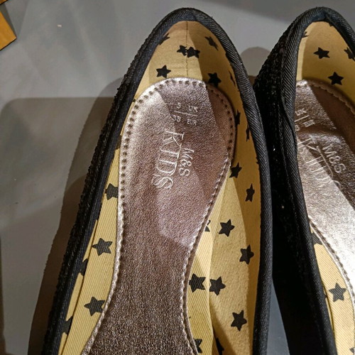 Marks & Spencer glitter ballerinas like new, size 38, black