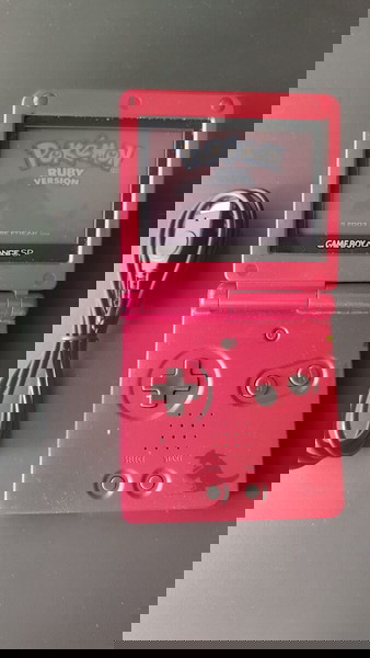 Gameboy Advance SP 001 Groudon Edition + Pokemon Ruby + USB φορτιστης