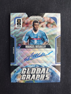 Marcel Desailly 2026 Panini Prizm World Cup Global Graphs Auto κάρτα σαν καινούργιο