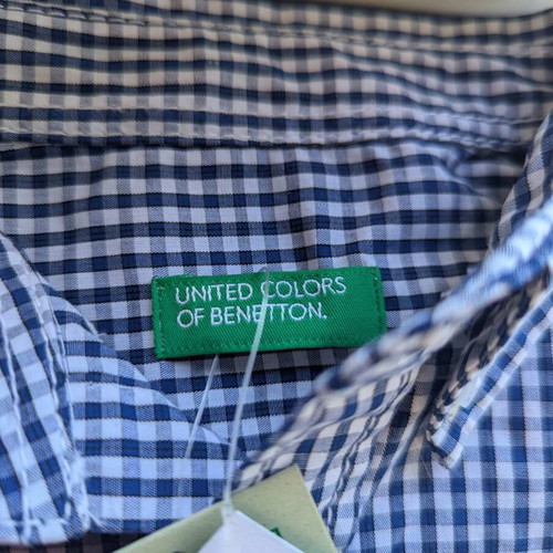 Children's shirt United Colors of Benetton new, size 6–7 years, blue white check
