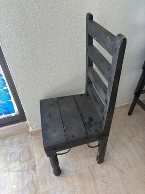 Wooden chair used, Indian design, heavy wood, set of 2