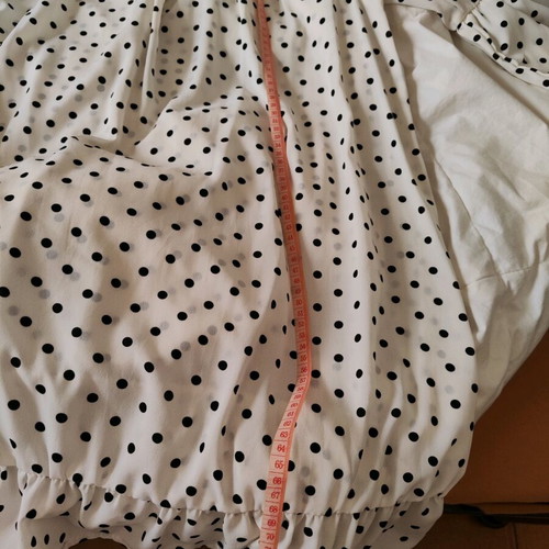 Honey polka dot blouse dress like new, sizes Small to 4XL, black-white
