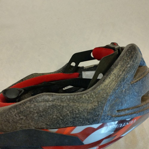 Bicycle helmet used, teen size 54-58 cm with left side wear
