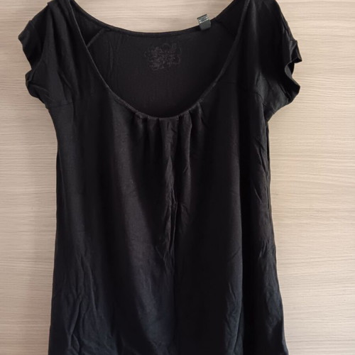 Women's short-sleeve blouse black used, sizes L and XL