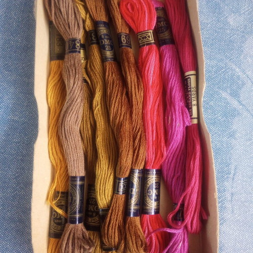 Vintage embroidery floss set of 88 pieces DMC Mouliné and more, like new
