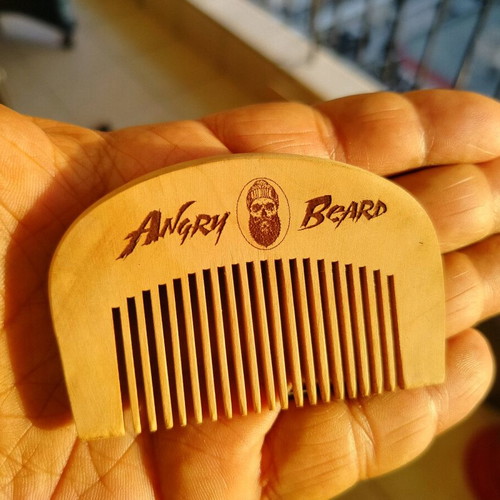 Angry Beard Wooden Beard Comb with Engraving