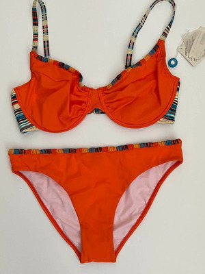 Luna σετ μαγιό καινούργιο για βαρύ στήθος 75Ε με Medium πορτοκαλί