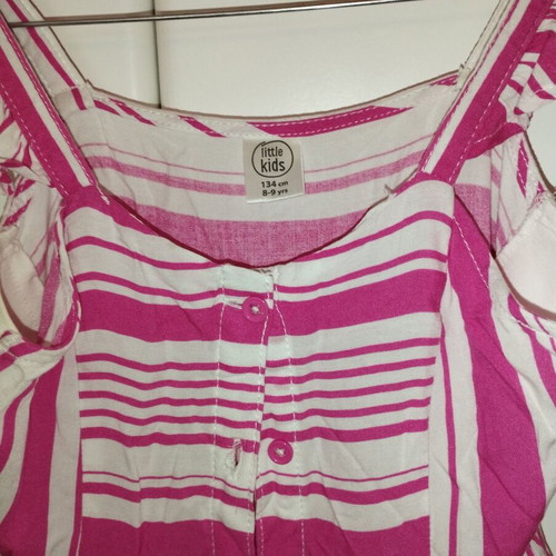 Abel & Lula cotton long dress size 8-9 like new, white and pink