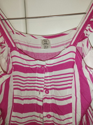 Abel & Lula cotton long dress size 8-9 like new, white and pink
