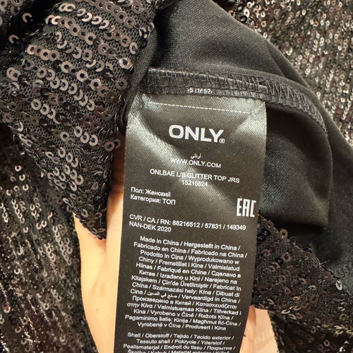 Only women's sequin blouse black size M like new