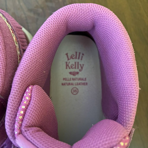 Lelli Kelly Girls Pink Metallic High Top Sneakers EU 35