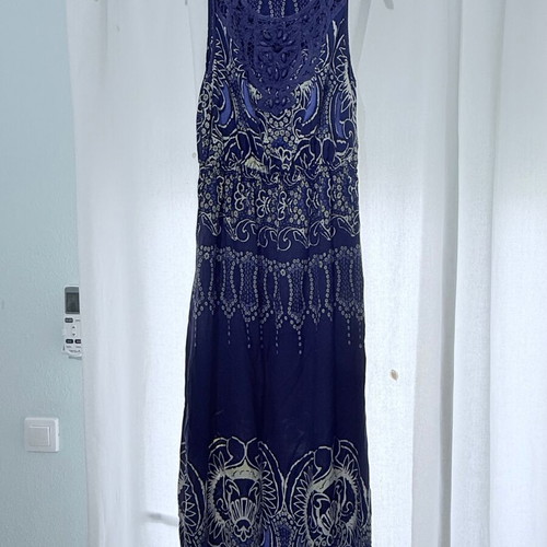 Cool cotton dress by M&Co used, white and blue