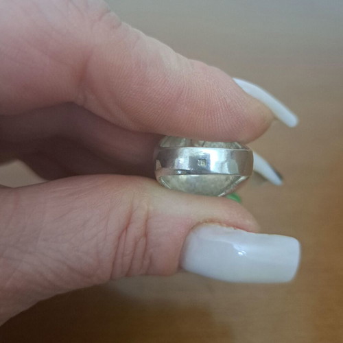 Chevalier ring 925 silver with geometric design like new