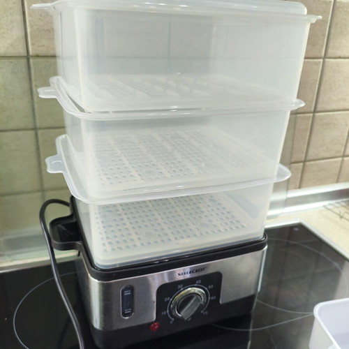 Silvercrest 3-Tier Food Steamer SDG 950 C3 like new, adjustable with 3 containers