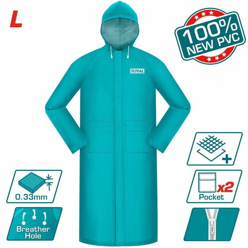 Waterproof heavy-duty trench coat green new, size L