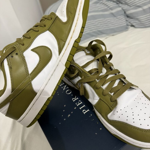 Nike Dunk Low sneakers like new, white and green, size 45