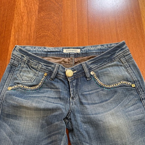 Rossodisera 29 jeans with rhinestones used, low rise