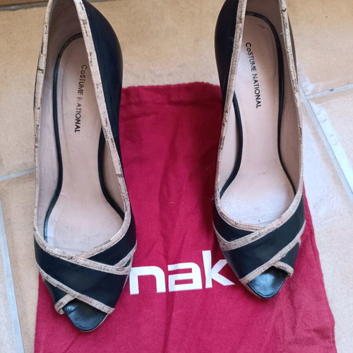 Costume National pumps used, black with cork lining, size 38