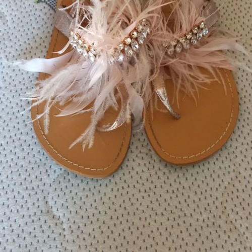 Exe women's sandals used, pink gold, size 37